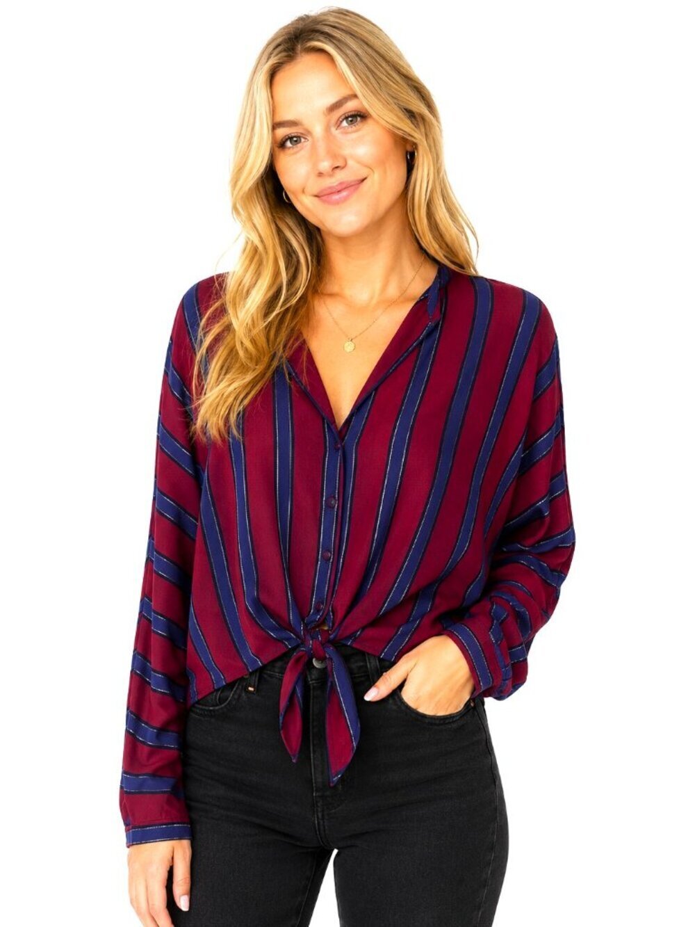 Rails Sloane Janiero Metallic Stripe Top - Size Large